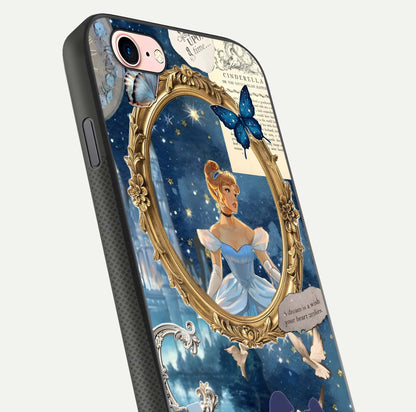 Midnight Queen Glass Case for iPhone 6 Plus close-up angled shot featuring crown motif and gloss reflection