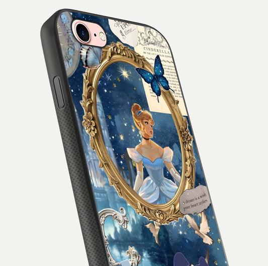 Midnight Queen Glass Case for iPhone 6 Plus close-up angled shot featuring crown motif and gloss reflection