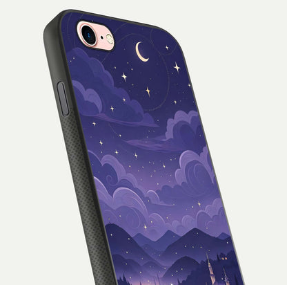Minimal Night View Glass Case for iPhone 6 Plus close-up angled shot showing lights reflection and dark tone details