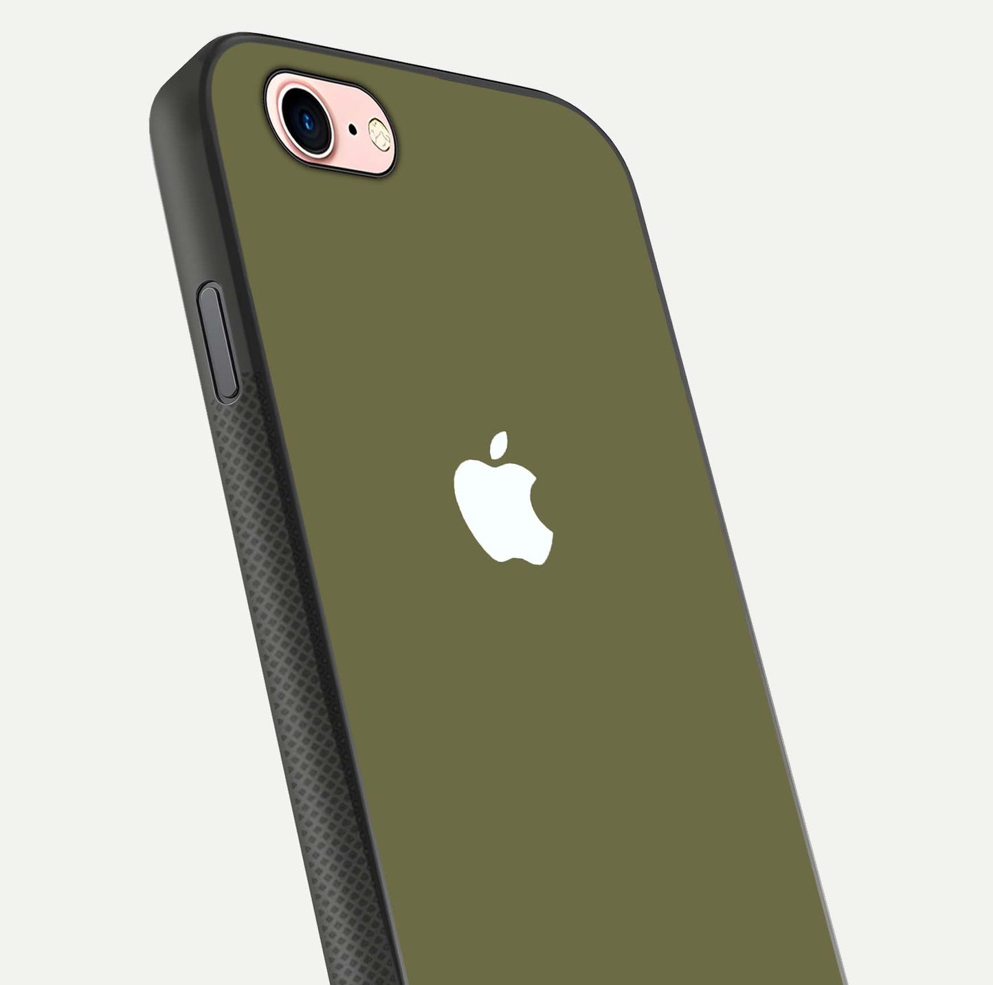Olive Matte Essence Glass Case for iPhone 6 Plus close-up angled shot showing soft reflection and minimal finish
