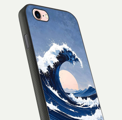 Rising Tide Power Glass Case for iPhone 6 Plus close-up angled shot highlighting water motion and reflection