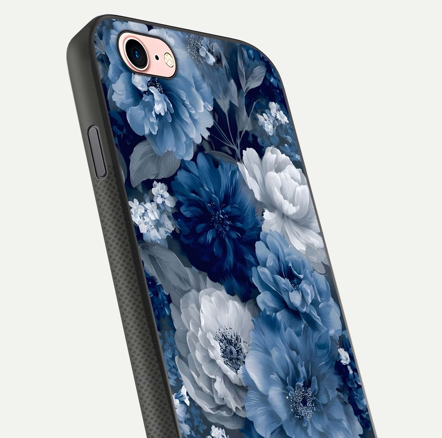 Royal Bloom Garden Glass Case for iPhone 6 Plus close-up angled shot highlighting royal bloom texture and reflection