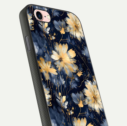 Royal Petal Dream Glass Case for iPhone 6 Plus close-up angled shot highlighting petal texture and reflection depth