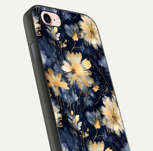 Royal Petal Dream Glass Case for iPhone 6 Plus close-up angled shot highlighting petal texture and reflection depth
