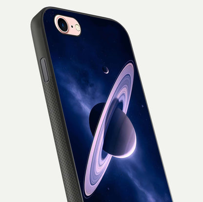 Saturn Ring Mystique Glass Case for iPhone 6 Plus close-up angled shot highlighting ring detail and HD reflection