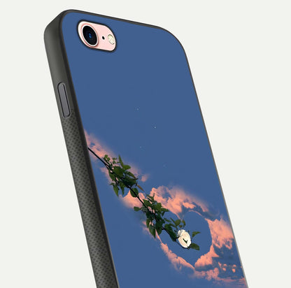 Sky Under Tree Glass Case for iPhone 6 Plus close-up angled shot highlighting detail, color, and reflection