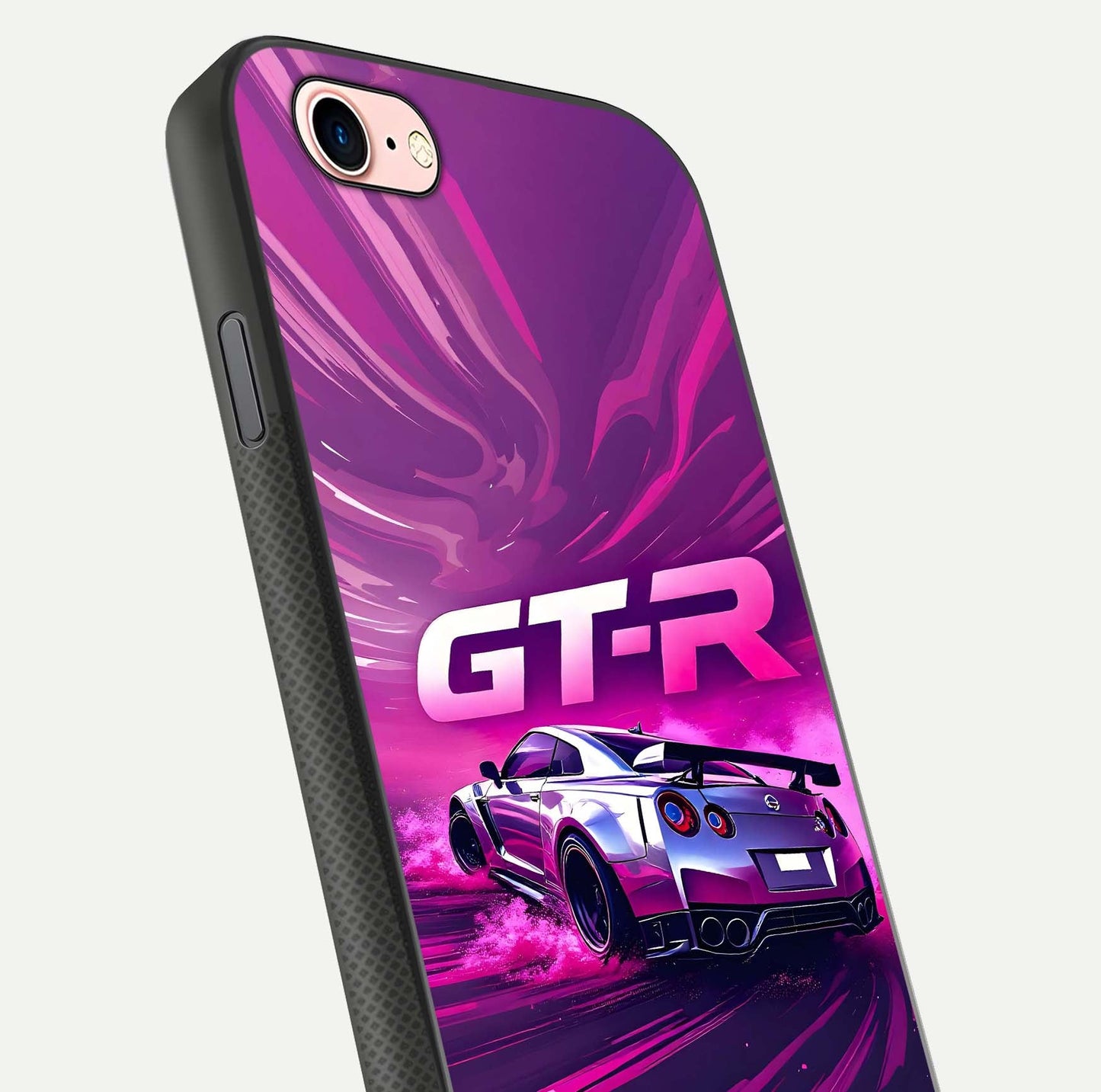 Speed Drift Legend Glass Case for iPhone 6 Plus close-up angled shot highlighting speed lines and reflection