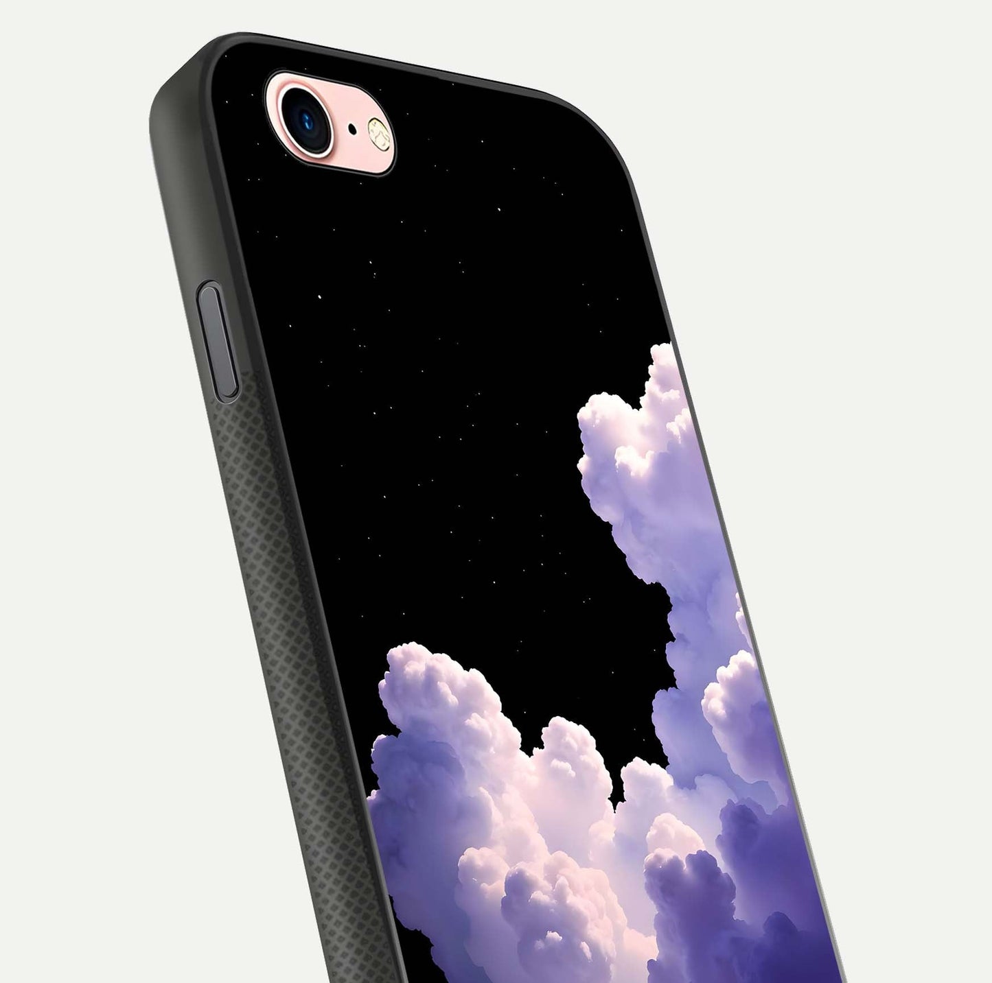 Starlit Night Whispers Glass Case for iPhone 6 Plus close-up angled shot highlighting stars and reflection