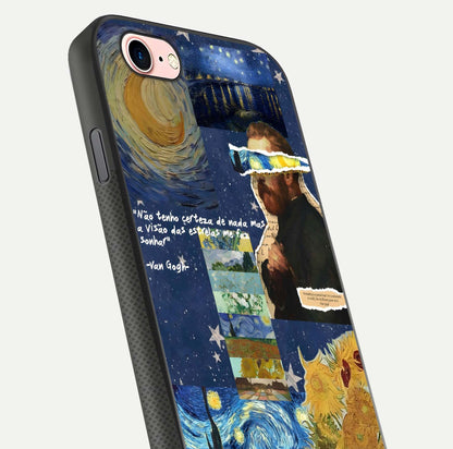 Starry Dream Vision Glass Case for iPhone 6 Plus close-up angled shot highlighting cosmic light and reflection
