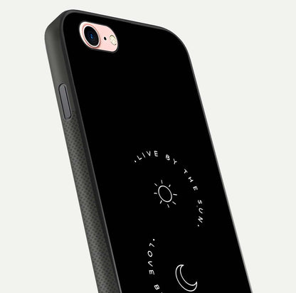 Sun Moon Balance Glass Case for iPhone 6 Plus close-up angled shot highlighting cosmic art and HD reflection