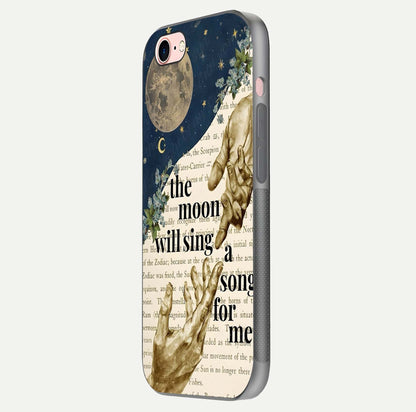 Aesthetic Divine Glass Case for iPhone 16 Pro side-angle image showing divine abstract design, camera module, and glossy finish reflection