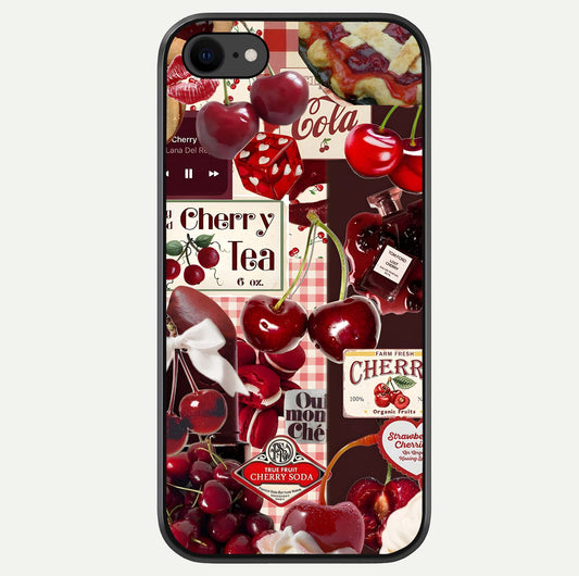 Aesthetic Cherry Tea Glass Case For iPhone 16 Pro by Custom World