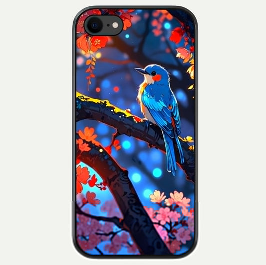 Blooming Spendor Bird Glass Case For iPhone 7 by Custom World