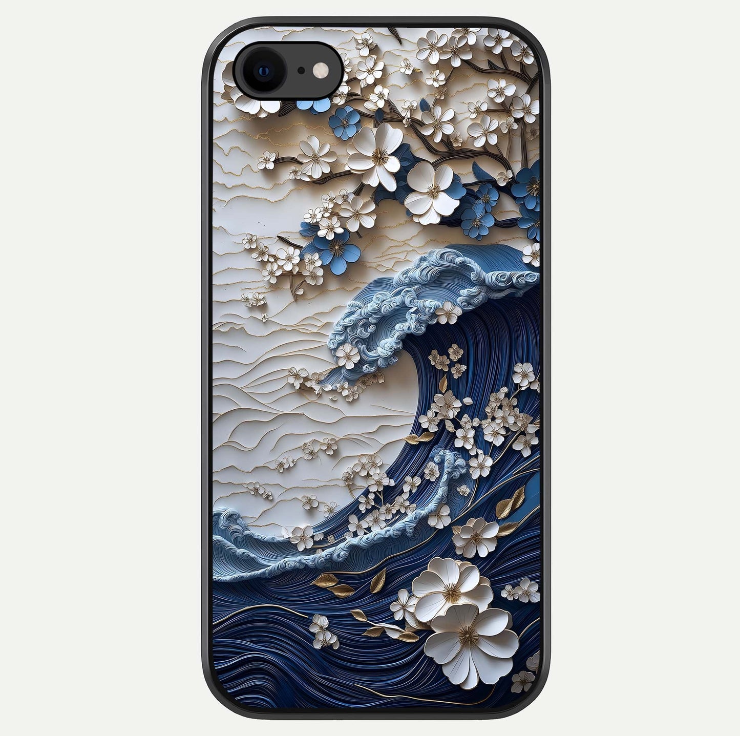 Blossom Wave Art Glass Case For iPhone 7 by Custom World