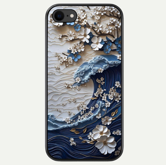 Blossom Wave Art Glass Case For iPhone 7 by Custom World