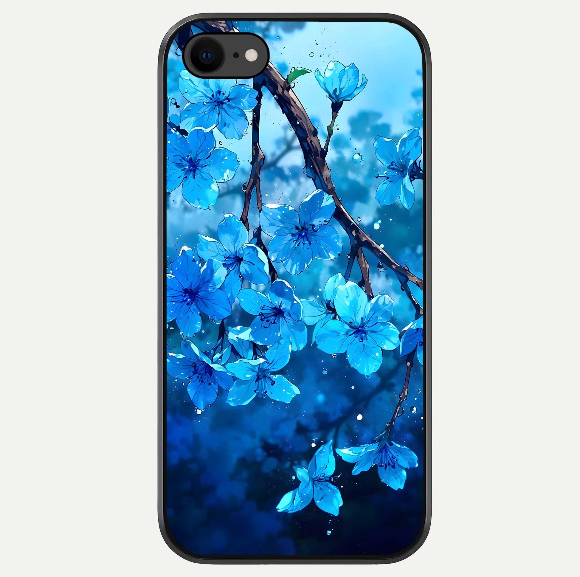 Blue Blossoms Branch Glass Case For iPhone 7 by Custom World