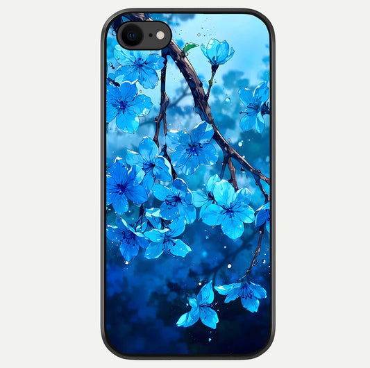 Blue Blossoms Branch Glass Case For iPhone 7 by Custom World