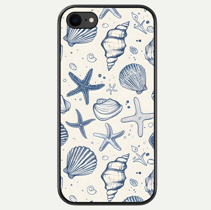 Blue Ocean Outline Glass Case For iPhone 7 by Custom World