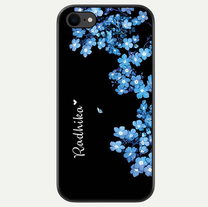 Blue Petal Dream Custom Name Glass Case For iPhone 7 by Custom World