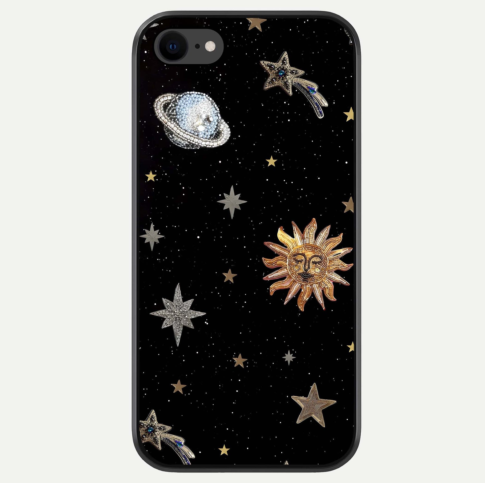 Celestial Moon With Stars Glass Case For iPhone 7 by Custom World