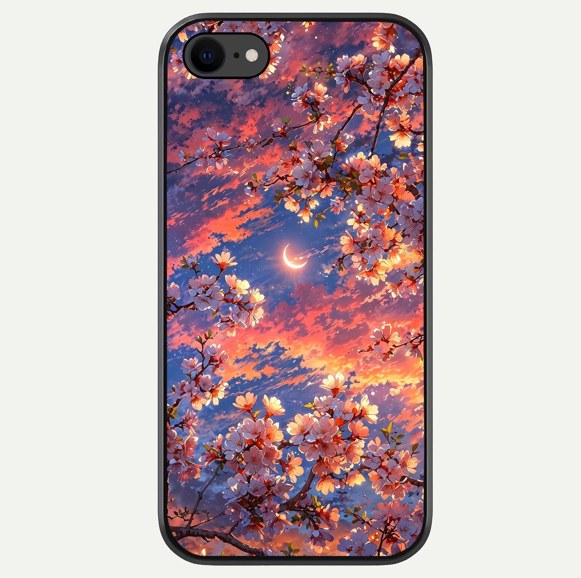 Celestial Sakura Sunset Glass Case For iPhone 7 by Custom World