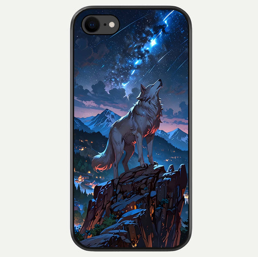 Celestial Wolf Howl Glass Case For iPhone 7 by Custom World
