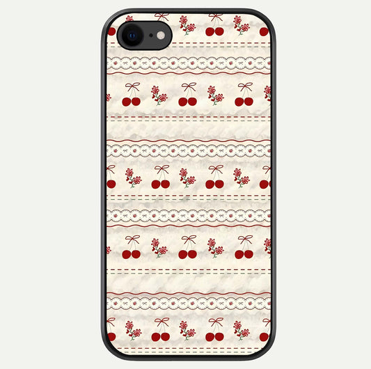 Cherry Bloom Charm Glass Case For iPhone 7 by Custom World