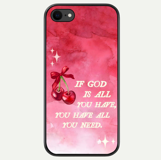 Cherry Quote Glass Case For iPhone 7 by Custom World