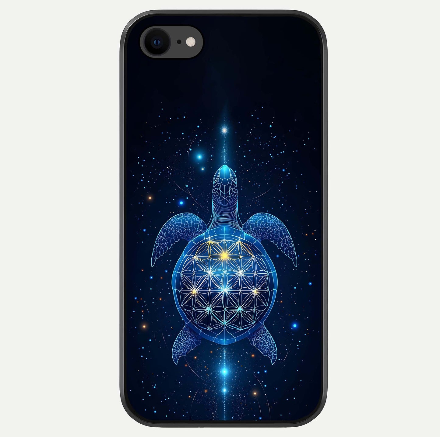Crimson Blue Turtle Glass Case For iPhone 7 by Custom World