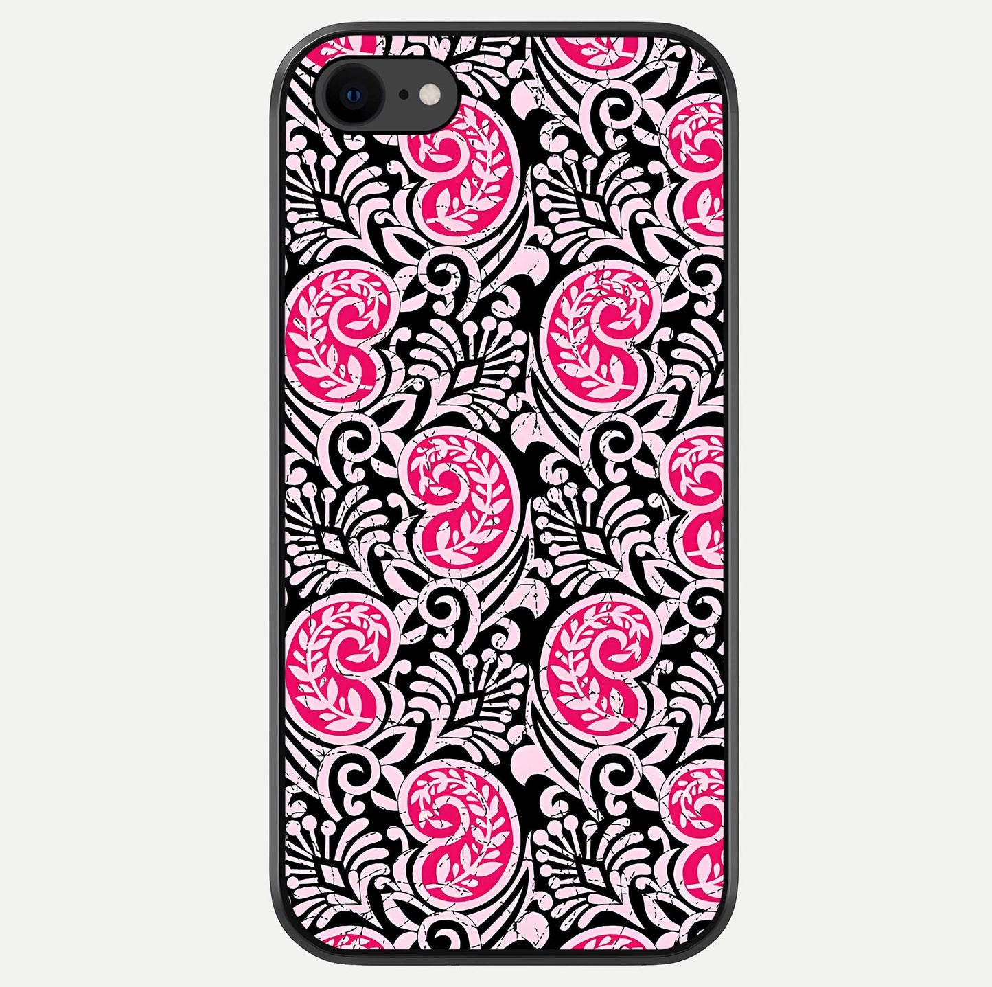 Crimson Paisley Charm Glass Case For iPhone 7 by Custom World