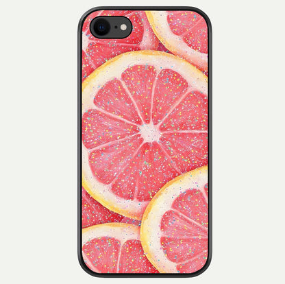 Glitter Grapefruit Glass Case For iPhone 7 by Custom World