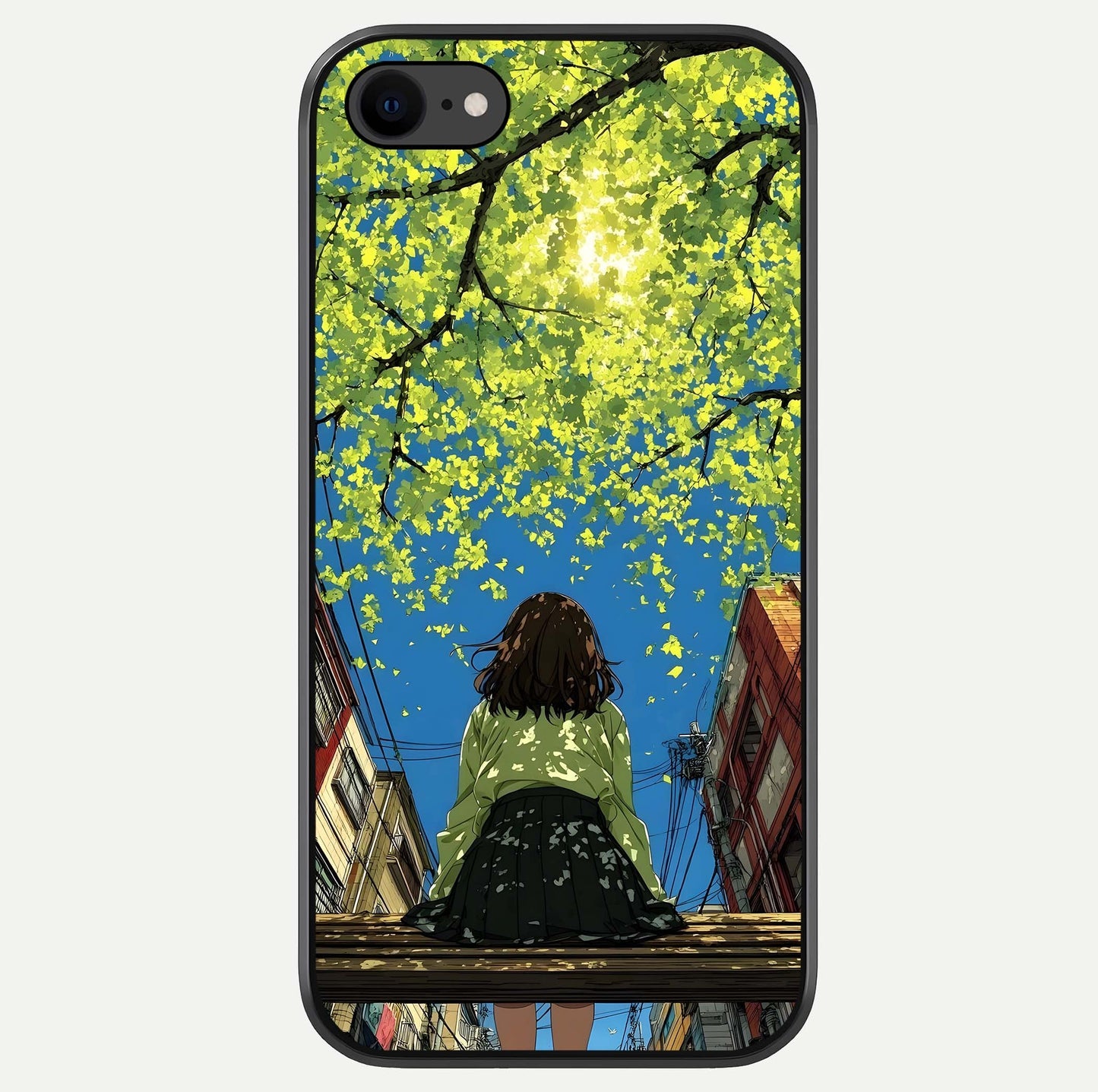 Golden Leaves Glow Glass Case For iPhone 7 by Custom World