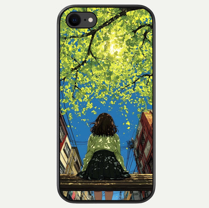 Golden Leaves Glow Glass Case For iPhone 7 by Custom World