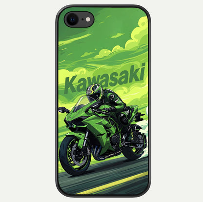 Green Kawasaki Glass Case For iPhone 7 by Custom World