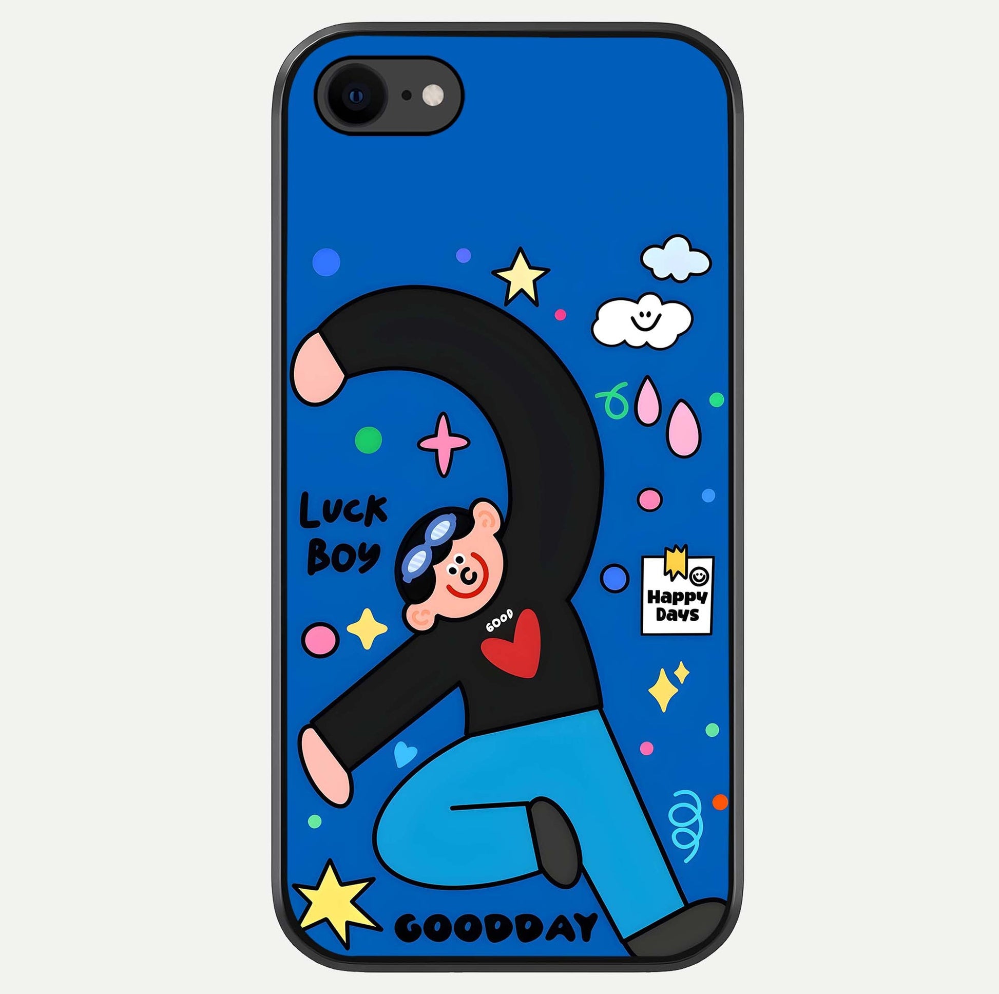 Happy Luck Vibe Glass Case For iPhone 7 by Custom World