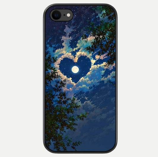 Heart With Moon Sky Glass Case For iPhone 7 by Custom World