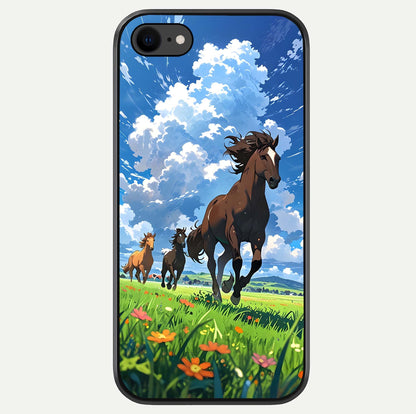 Majestic Horses Galloping Glass Case For iPhone 7 by Custom World