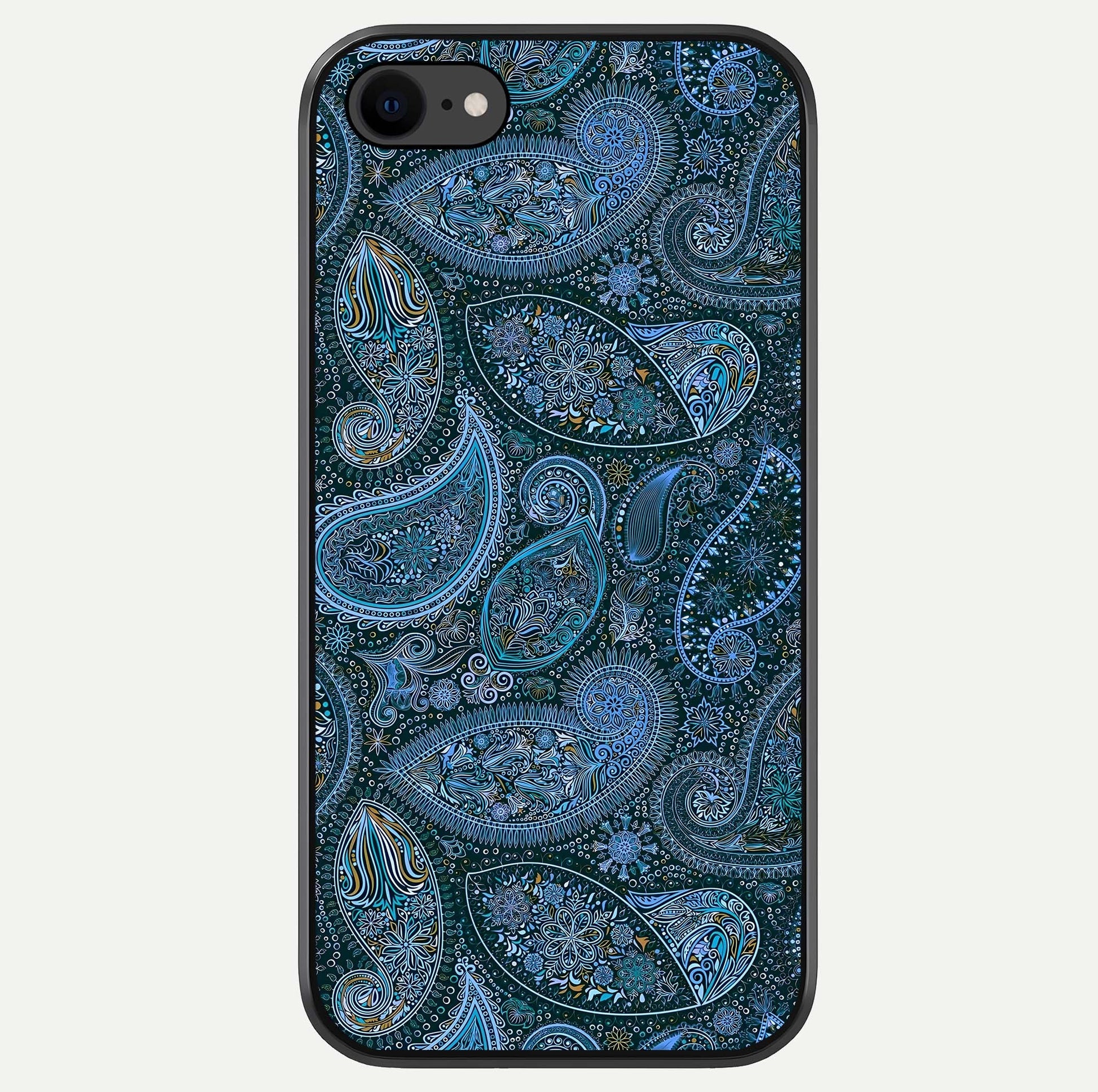 Midnight Paisley Glow Glass Case For iPhone 7 by Custom World