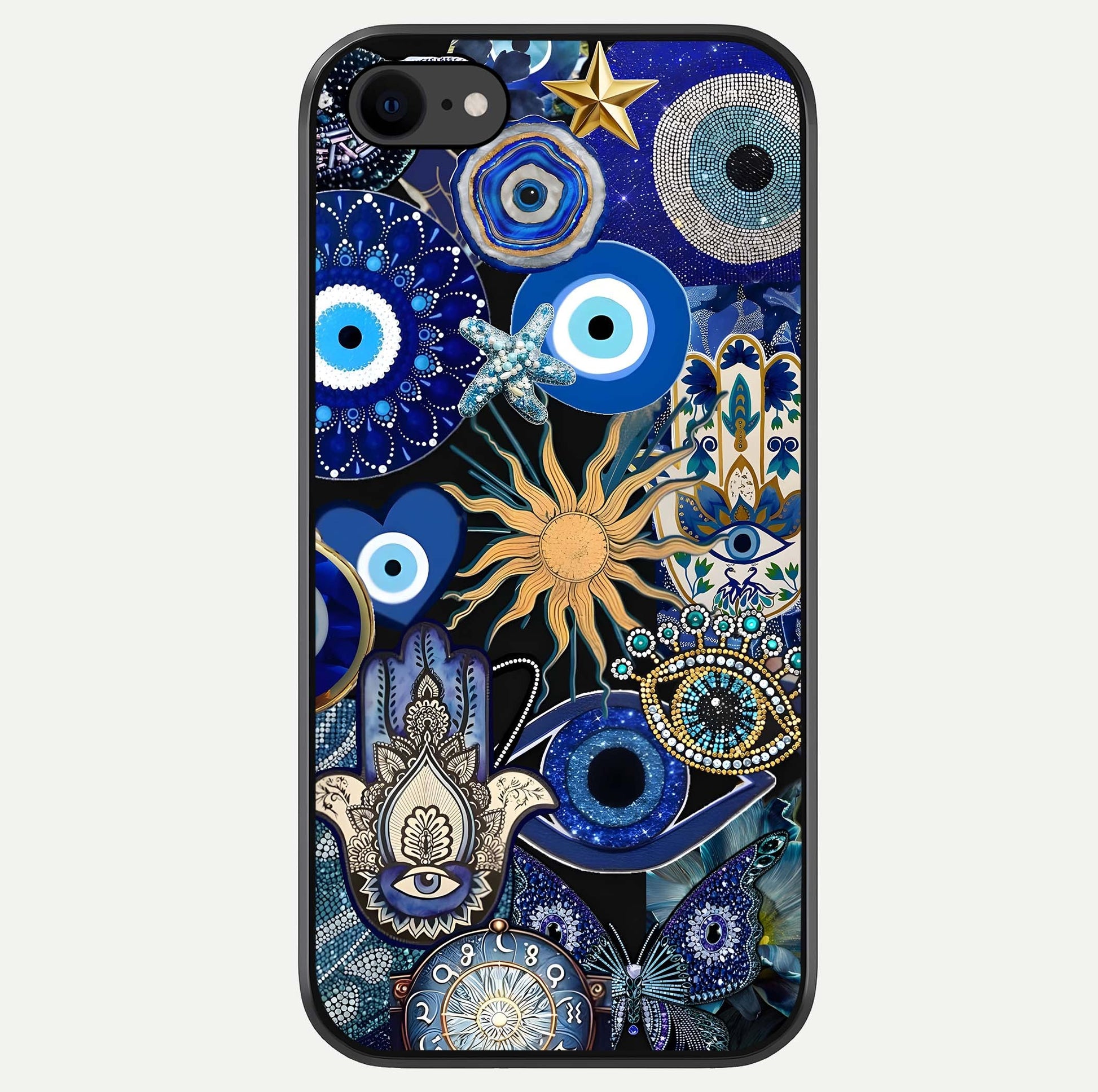 Mystic Blue Evil Eye Glass Case For iPhone 7 by Custom World