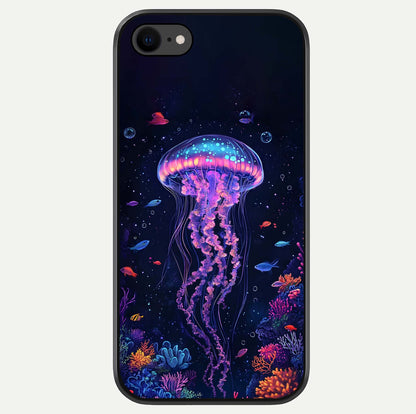Neon Jellyfish Glass Case For iPhone 7 by Custom World