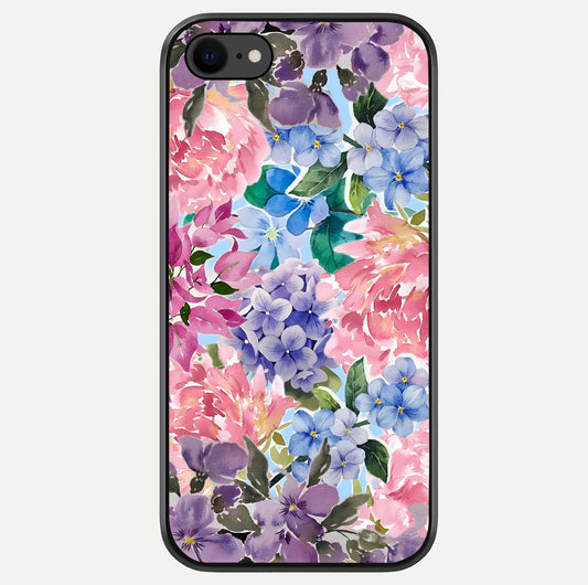 Pastel Floral Mix Glass Case For iPhone 7 by Custom World