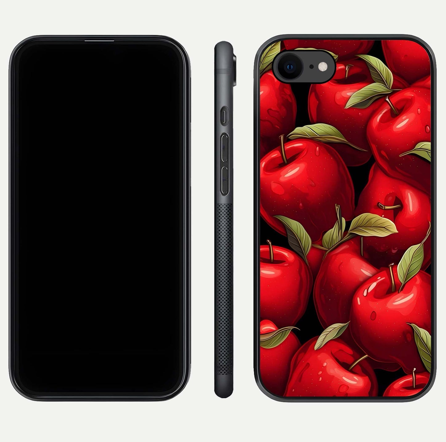 Apple Pattern Glass Case for iPhone 7 front and back layout highlighting clean lines and protective glass finish