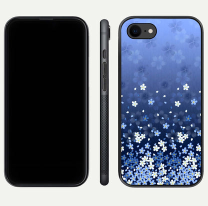 Blue Starry Glass Case for iPhone 7 dual-view layout showing star spread and smooth edge shine