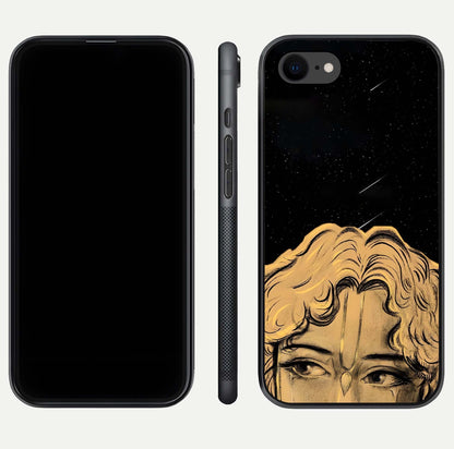Celestial God’s Plan Glass Case for iPhone 7 front & back layout showing smooth finish and spiritual art