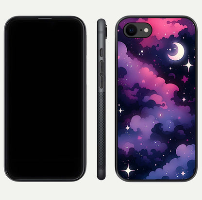 Celestial Moon Magic Glass Case for iPhone 7 dual-view layout displaying lunar design and sleek edges