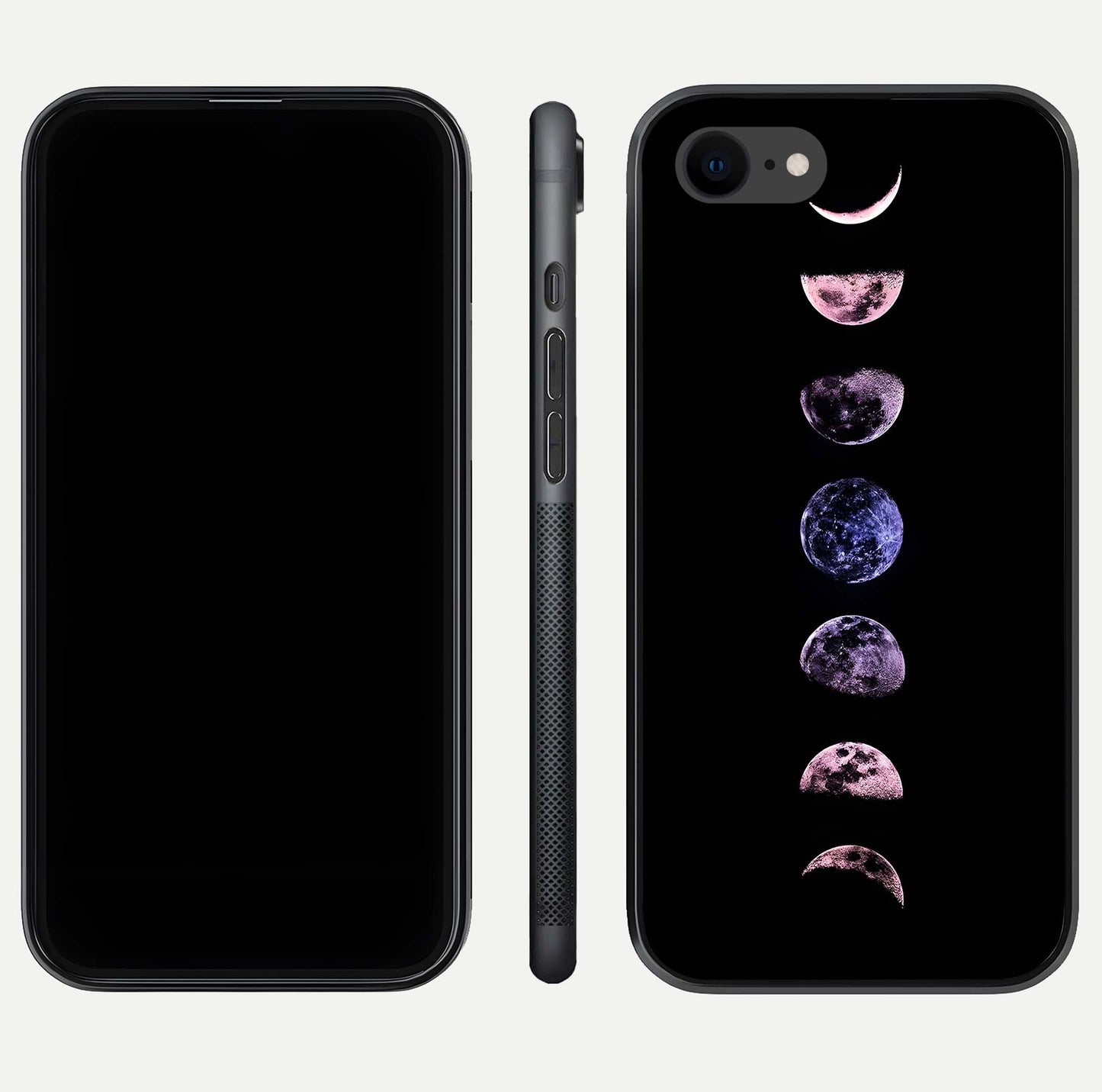Crimson All Planets Glass Case for iPhone 7 dual-view layout displaying crimson tones and curved edges