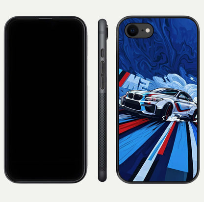 Drift Power Rush Glass Case for iPhone 7 dual-view layout displaying dynamic motion art and HD gloss