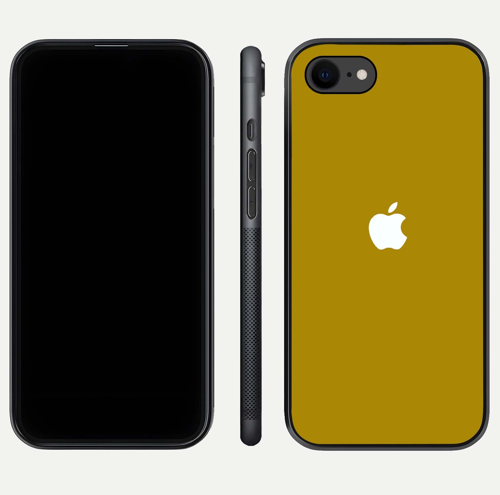 Golden Luxe Aura Glass Case for iPhone 7 front and back view layout highlighting premium tone and curved glass