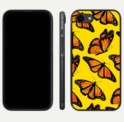Golden Wing Flight Glass Case for iPhone 7 front and back view layout highlighting graceful lines and curved glass