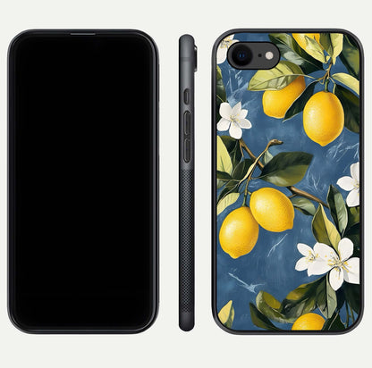 Lemon Dream Garden Glass Case for iPhone 7 front and back view layout highlighting garden tones and edges